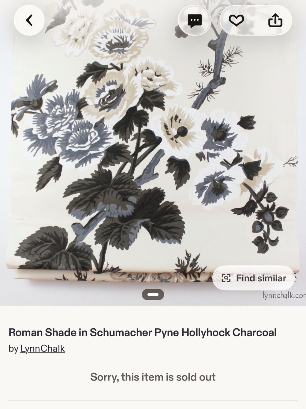 Custom Roman Shade in Schumacher Pyne Hollyhock